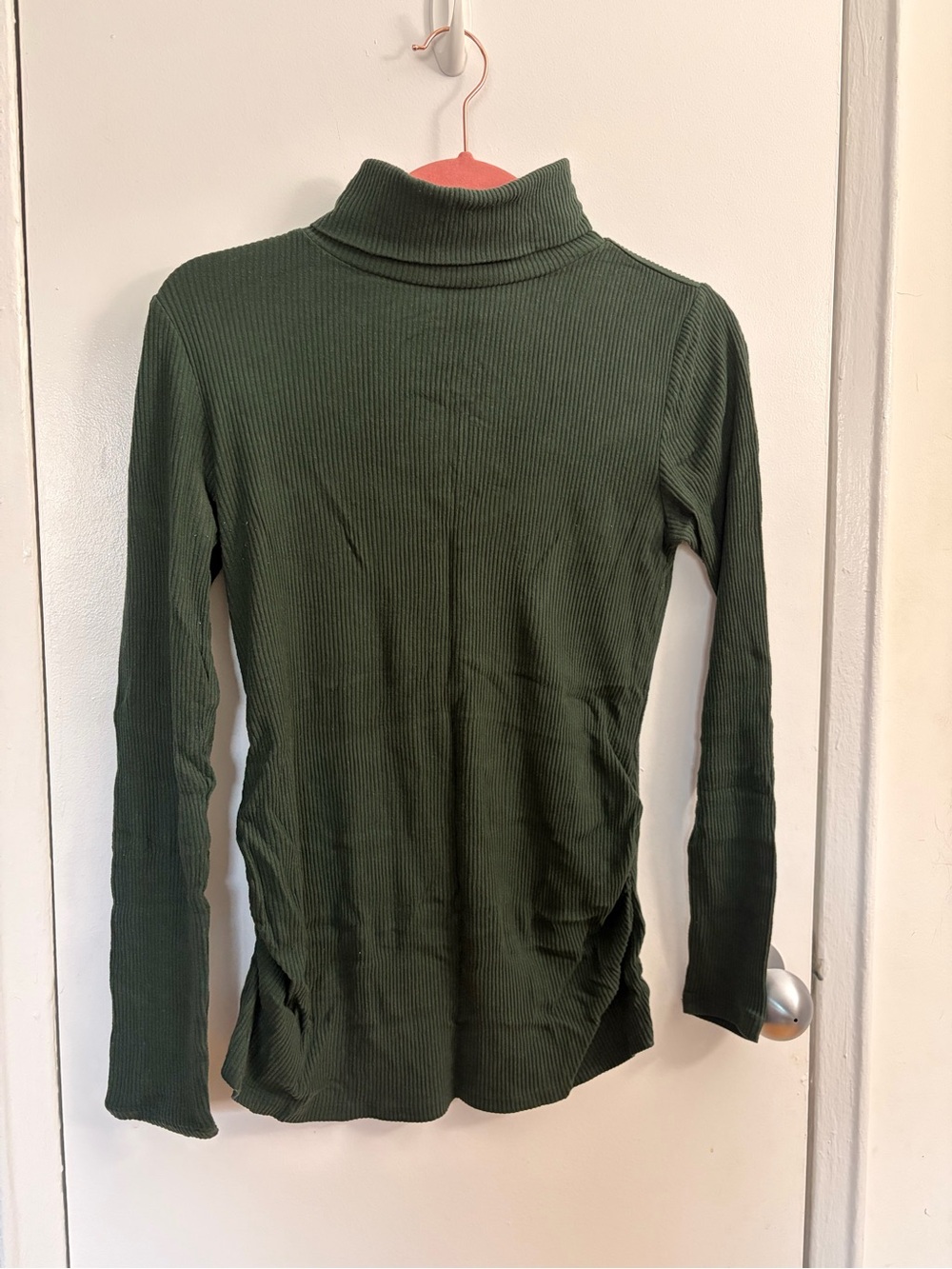 Maternity Hunter Green Ribbed Turtleneck Top